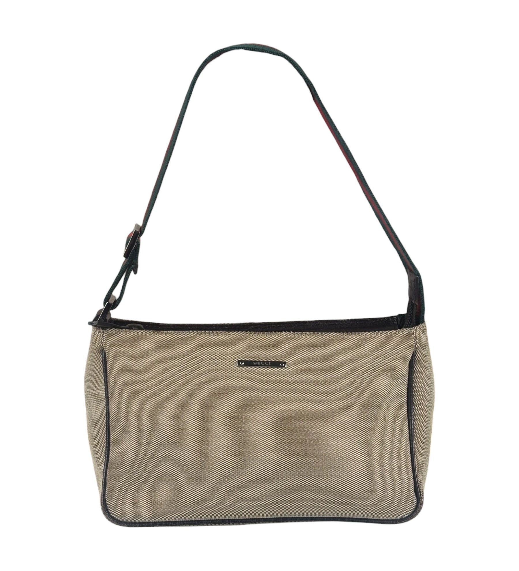 Gucci Vintage Beige Canvas Mini Pochette Handbag