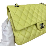 Chanel Yellow Neon Quilted Leather Classic Double Flap Bag 2010