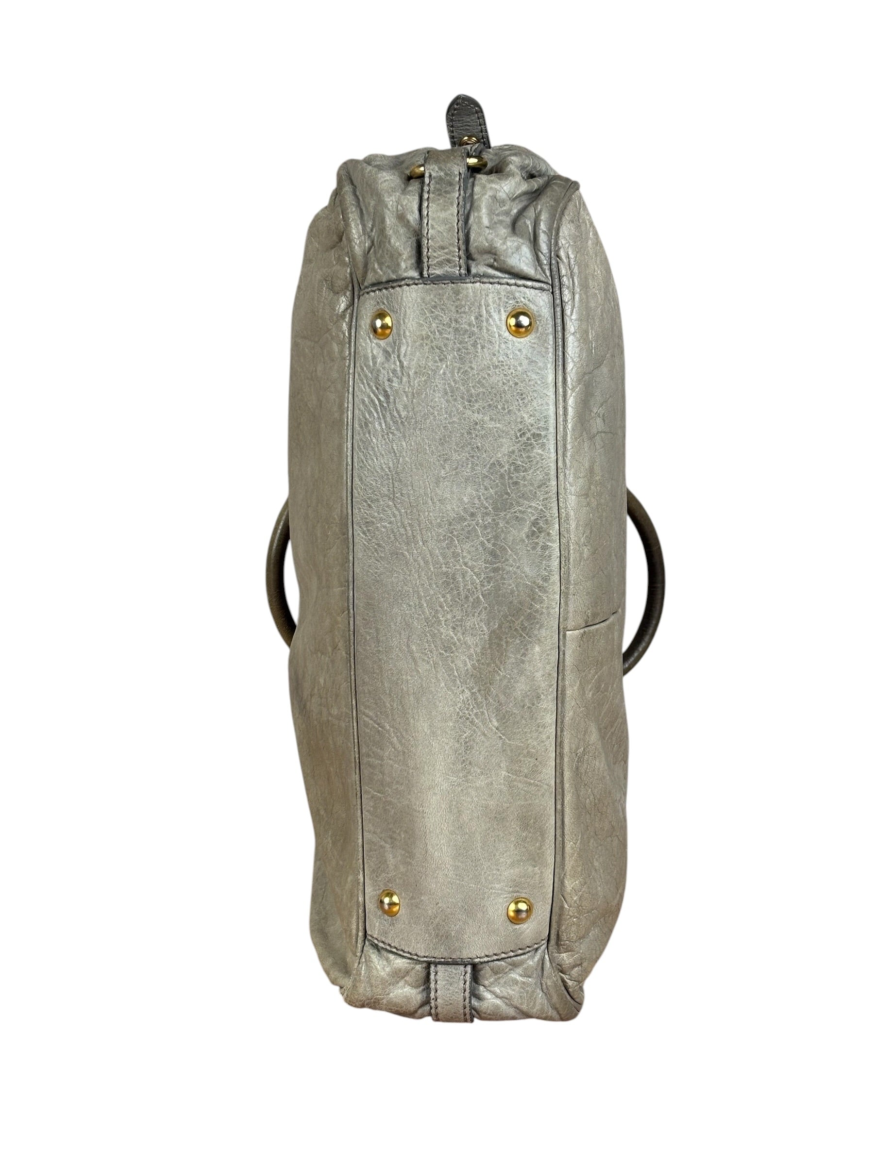 Miu Miu Green Vitello Leather Two-Way Bag