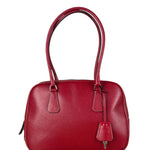 Prada Red Leather Bowling Shoulder Bag