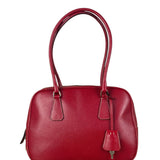 Prada Red Leather Bowling Shoulder Bag