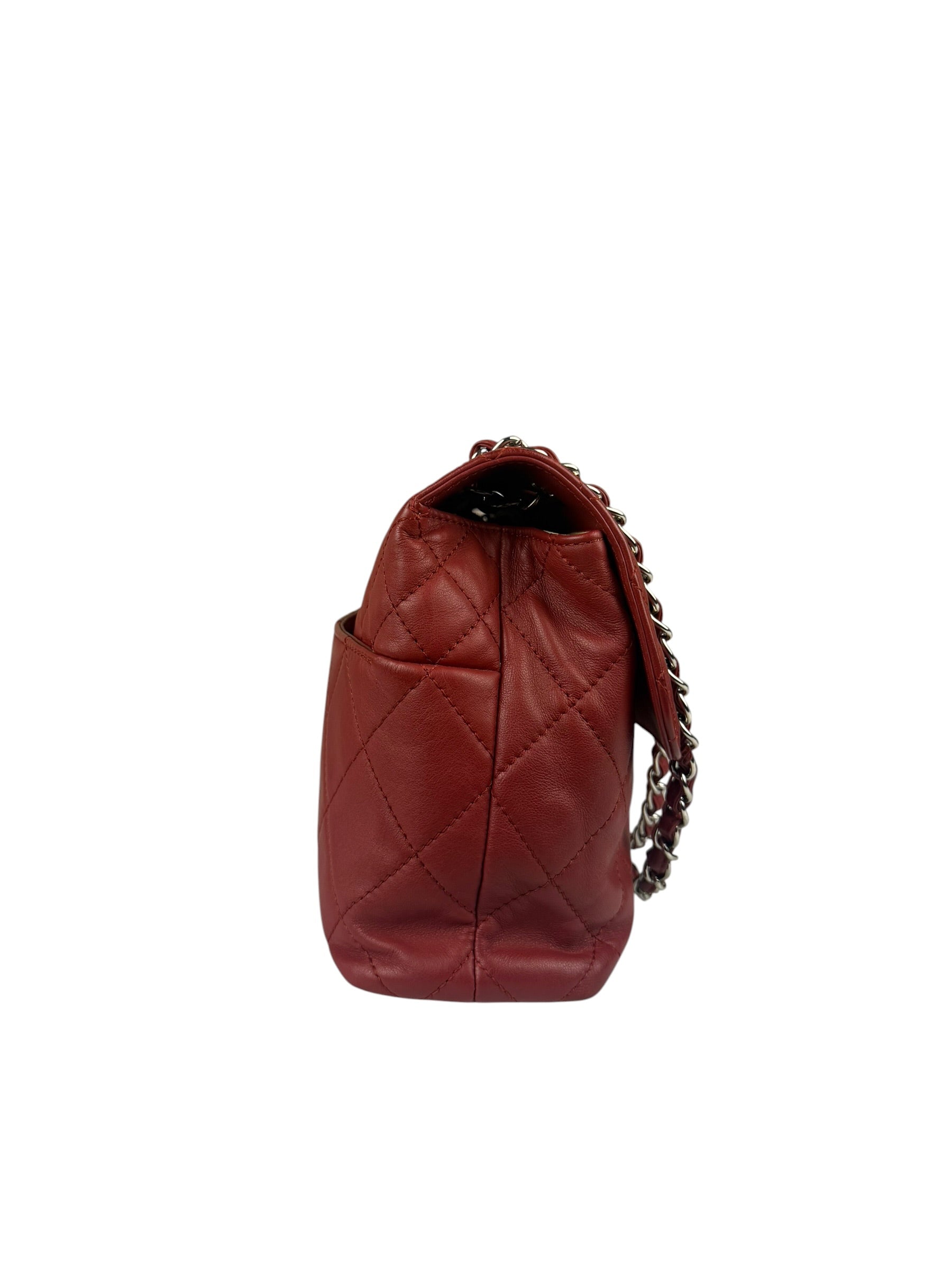 Chanel Red Qulited Leather Flap Shoulder Bag 2011