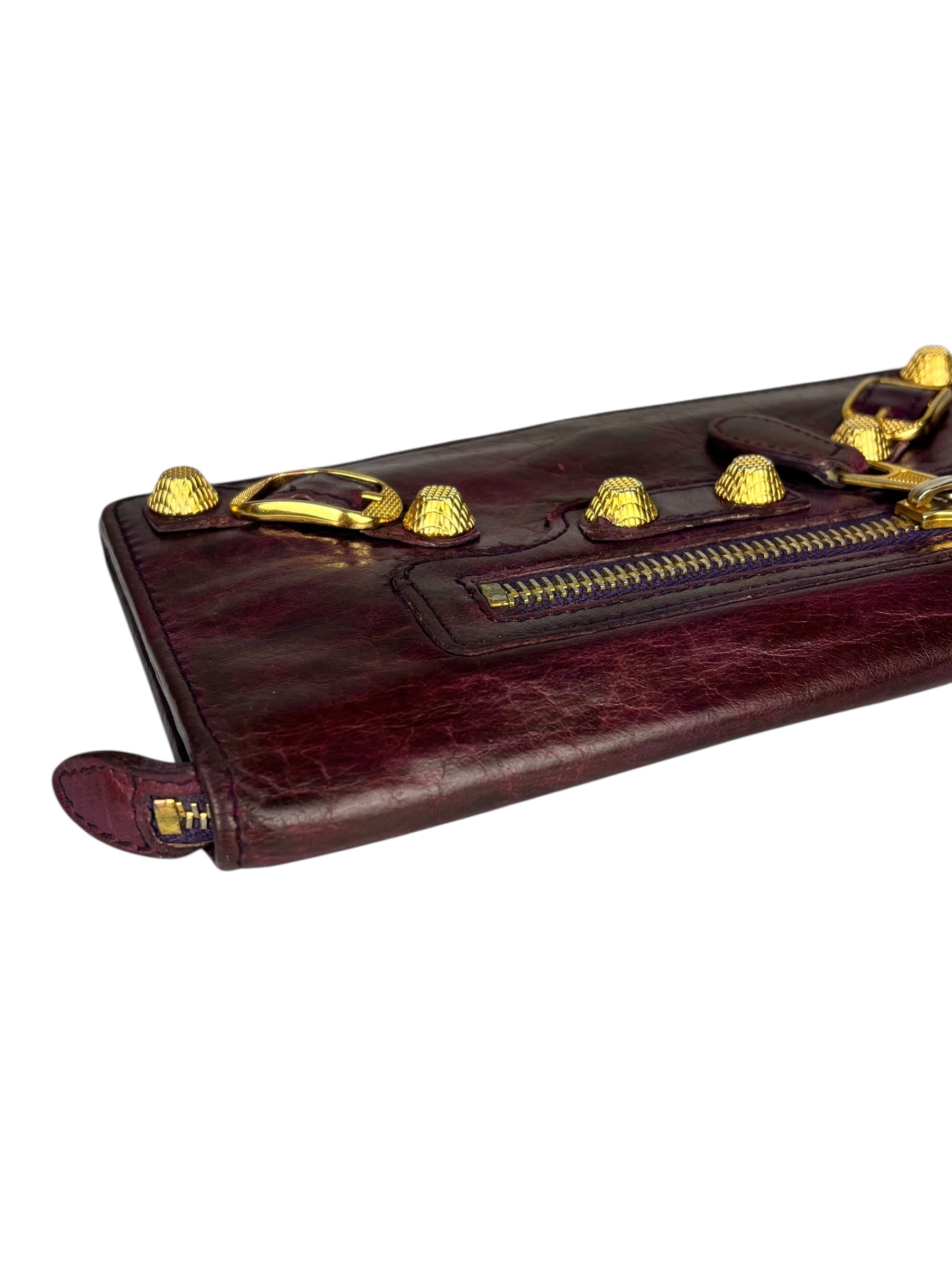 Balenciaga Purple Moto Flap Wallet