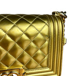 Chanel Gold Metallic CC Boy Bag 2014