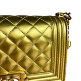 Chanel Gold Metallic CC Boy Bag 2014