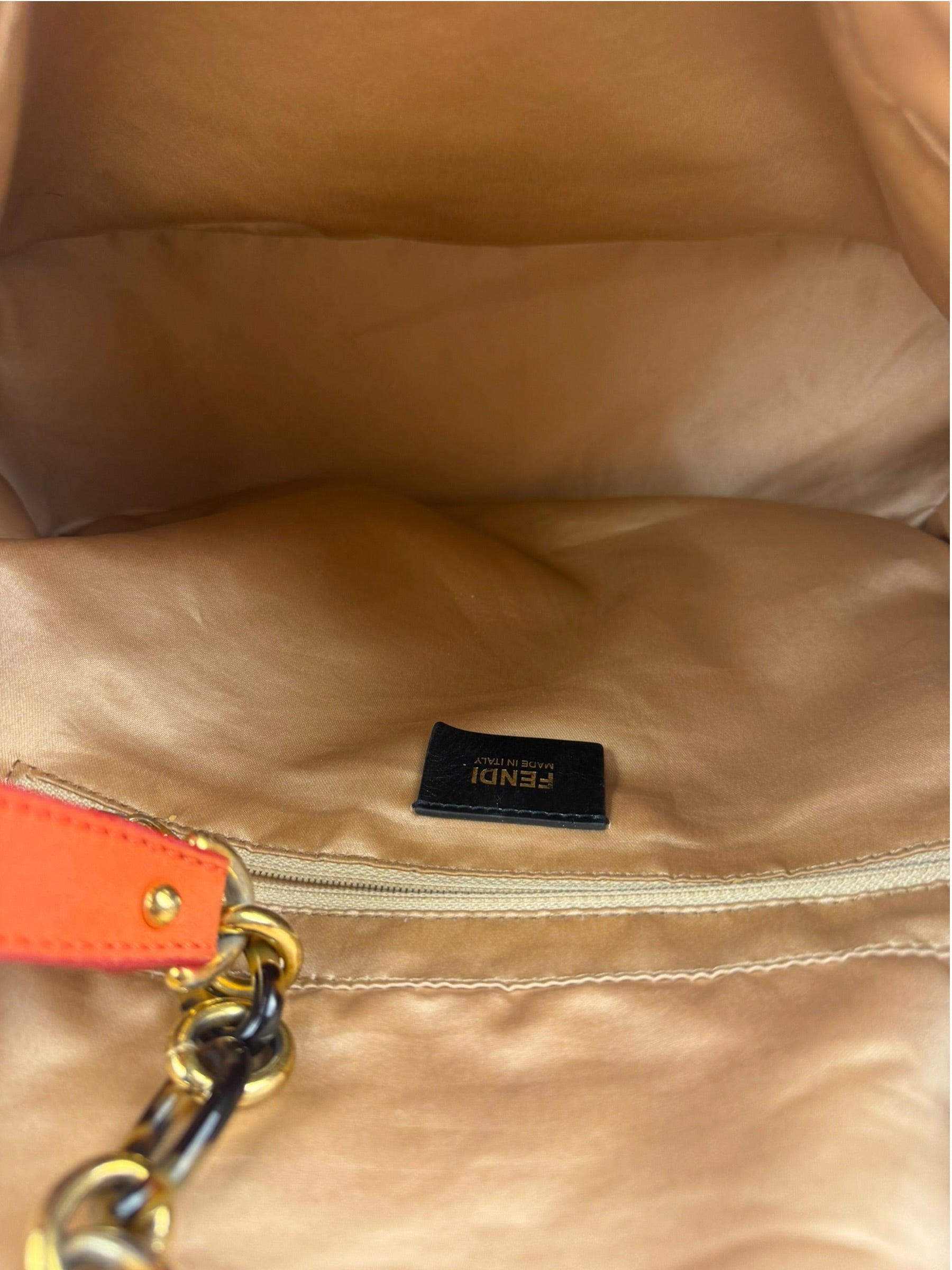 Fendi Vintage Peachy Suede/Leather Forever Flap Mamma Baguette