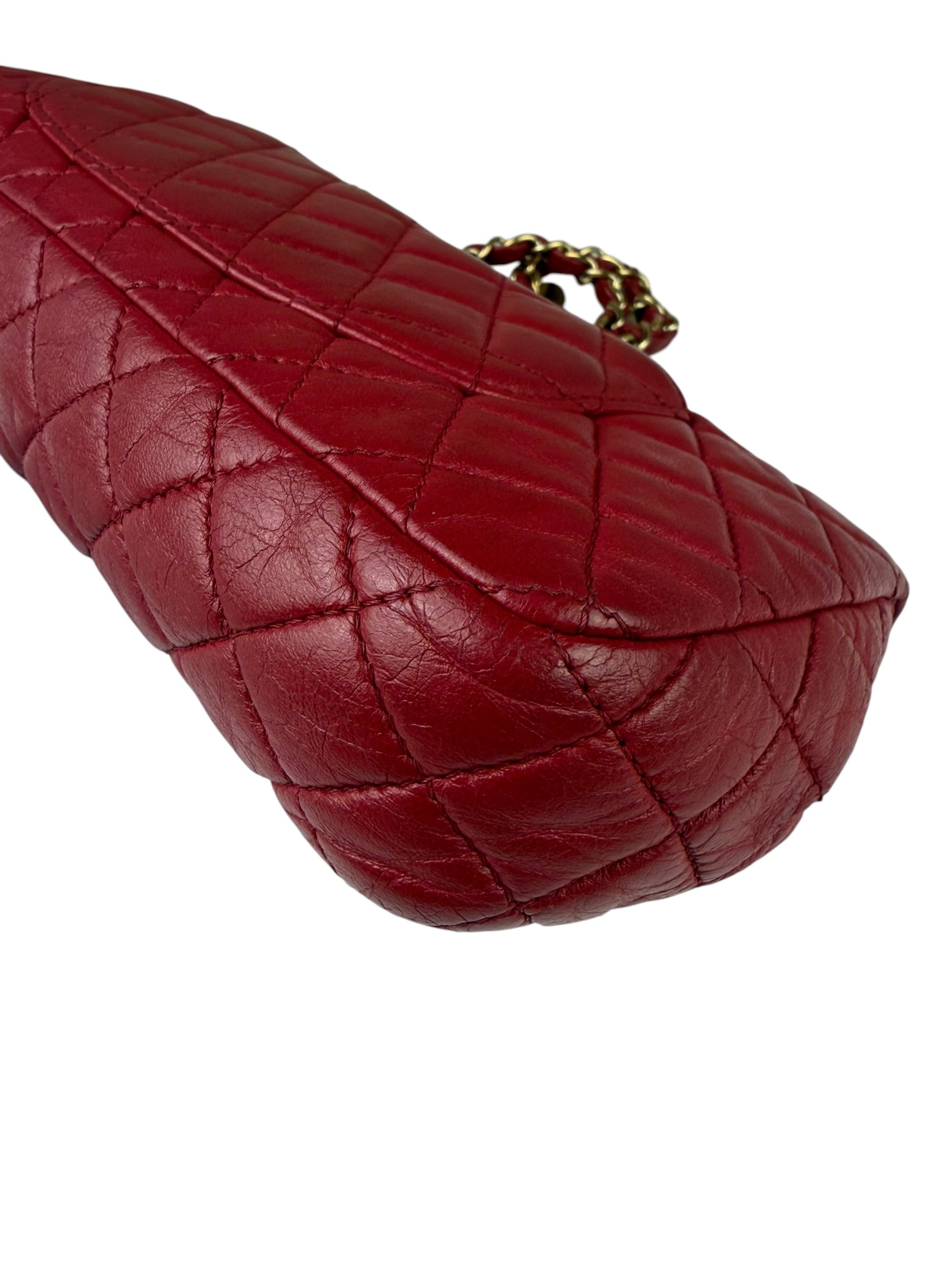 Chanel Red Quilted Leather Timeless Valentine Flap Bag 2009