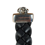 Gucci Black Braided Leather Horsebit Bracelet
