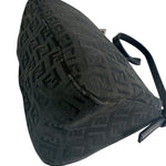 Fendi Black Leather Trim Zucca Baguette