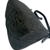 Fendi Black Leather Trim Zucca Baguette