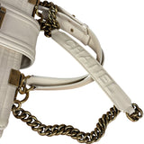 Chanel Ivory Leather Large Jetsetter Boy 2Way Handbag 2011