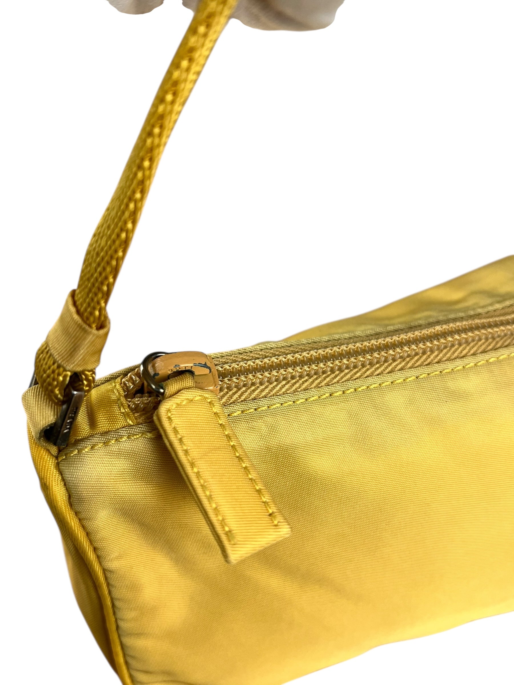 Prada Vintage Nylon Yellow Pochette