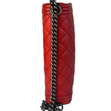 Chanel Red Quilted Leather Boy Flap Bag 2010