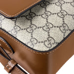Gucci Brown Leather GG Horsebit Camera Bag 1955