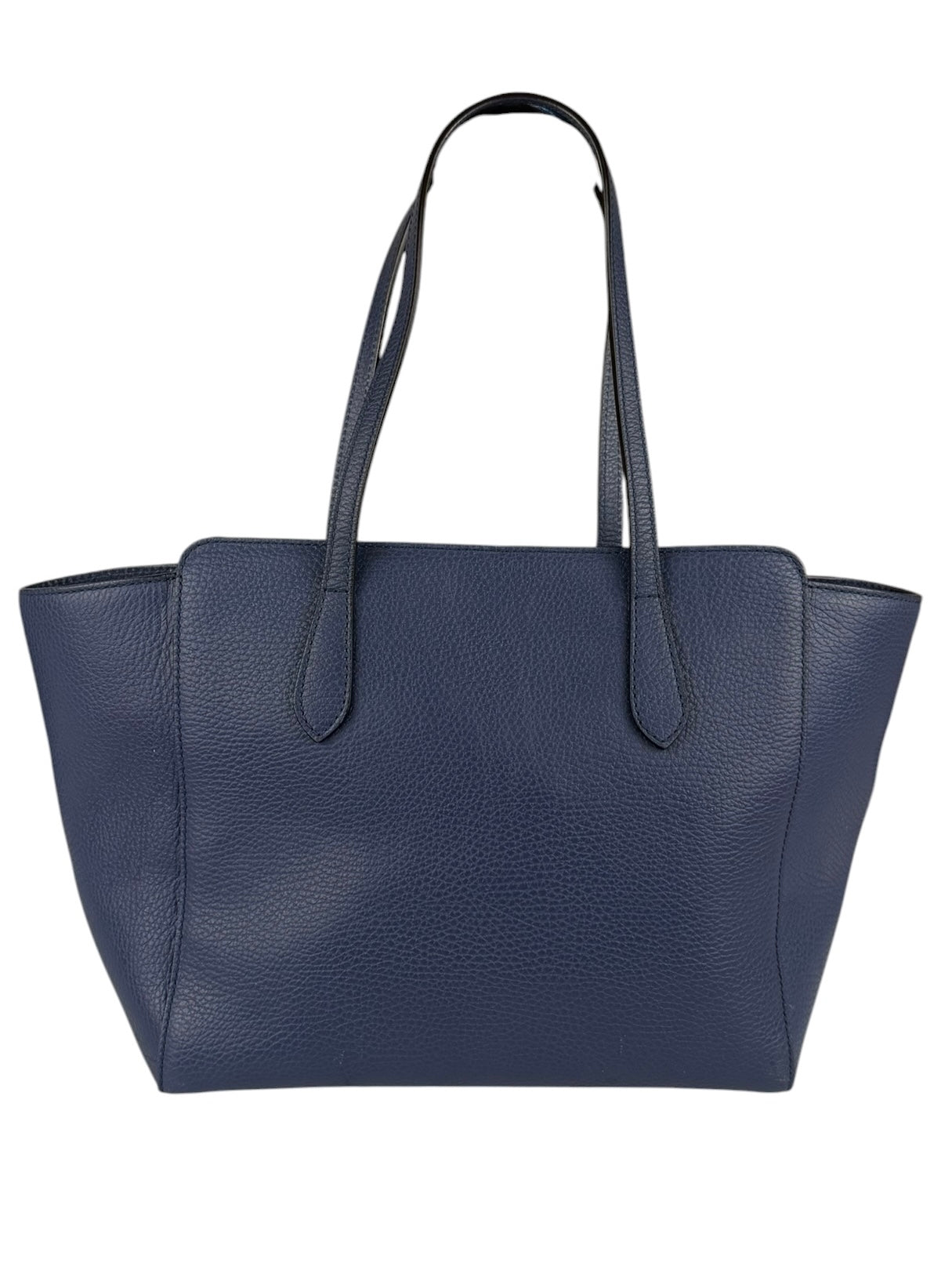 Gucci Navy Blue Swing Leather Tote Bag