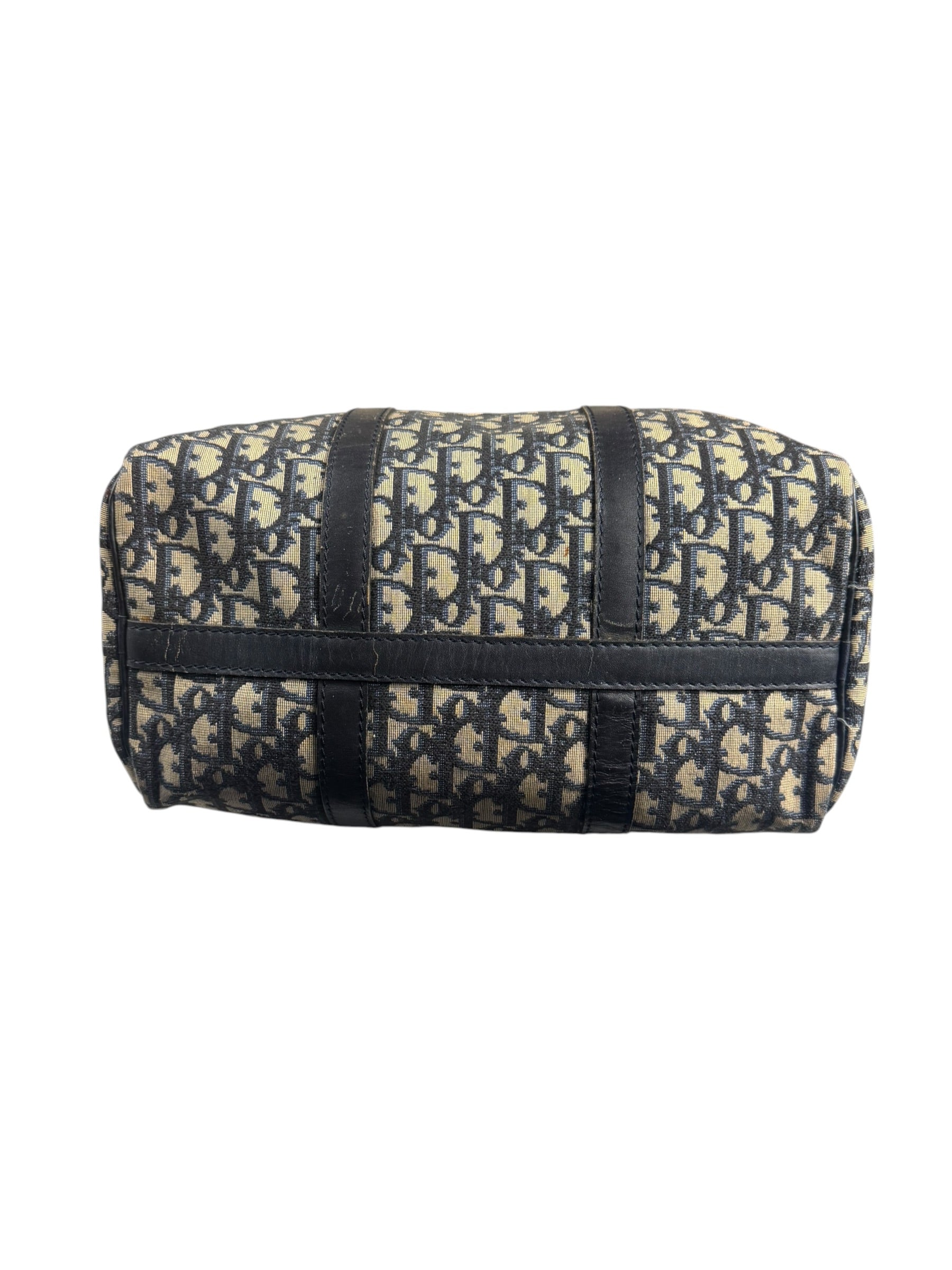 Christian Dior Vintage Navy Blue Trotter Boston Bag