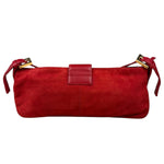 Fendi Red Suede Baguette Crossbody Bag