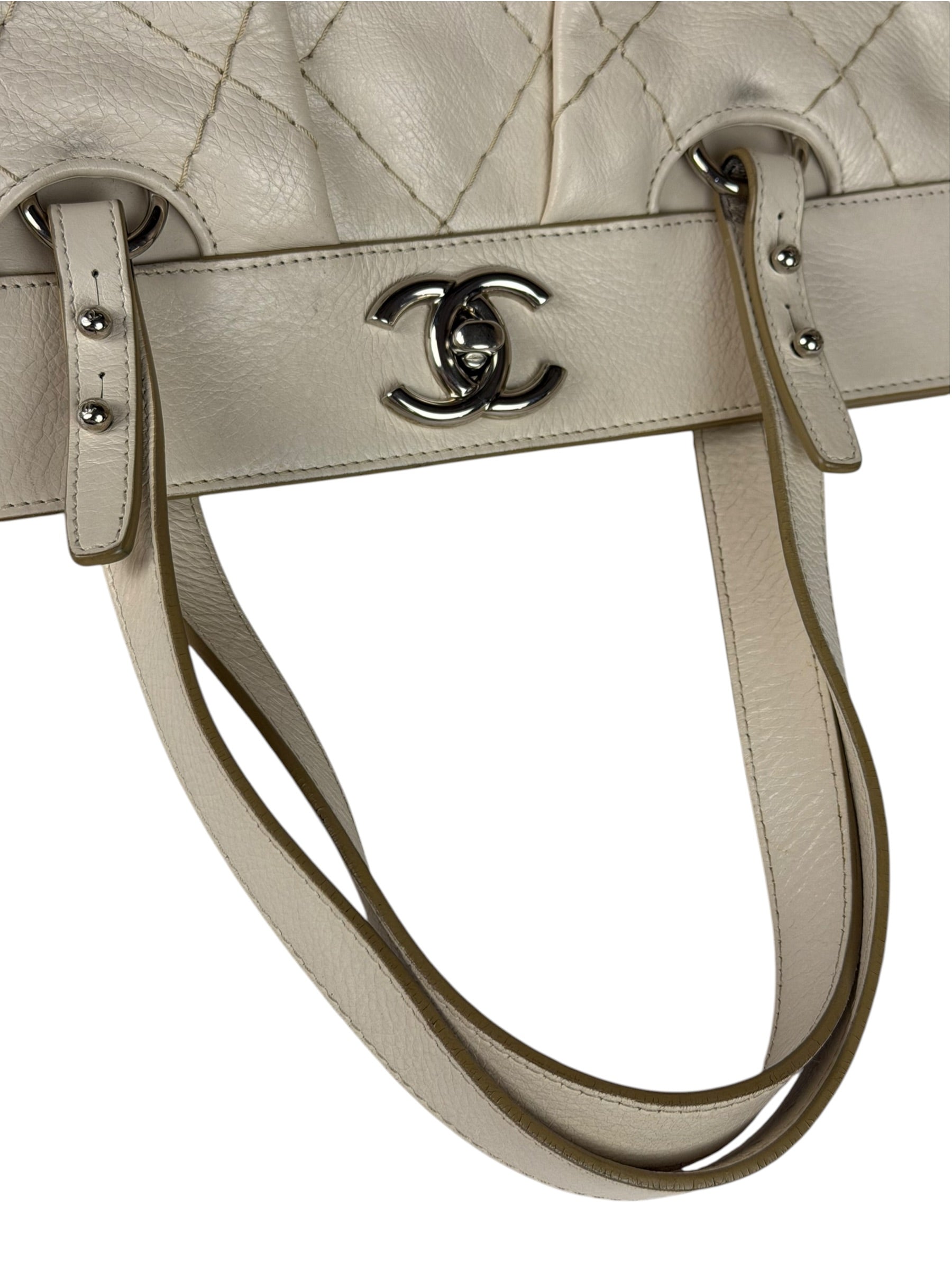 Chanel Beige Quilted Leather Tote 2009