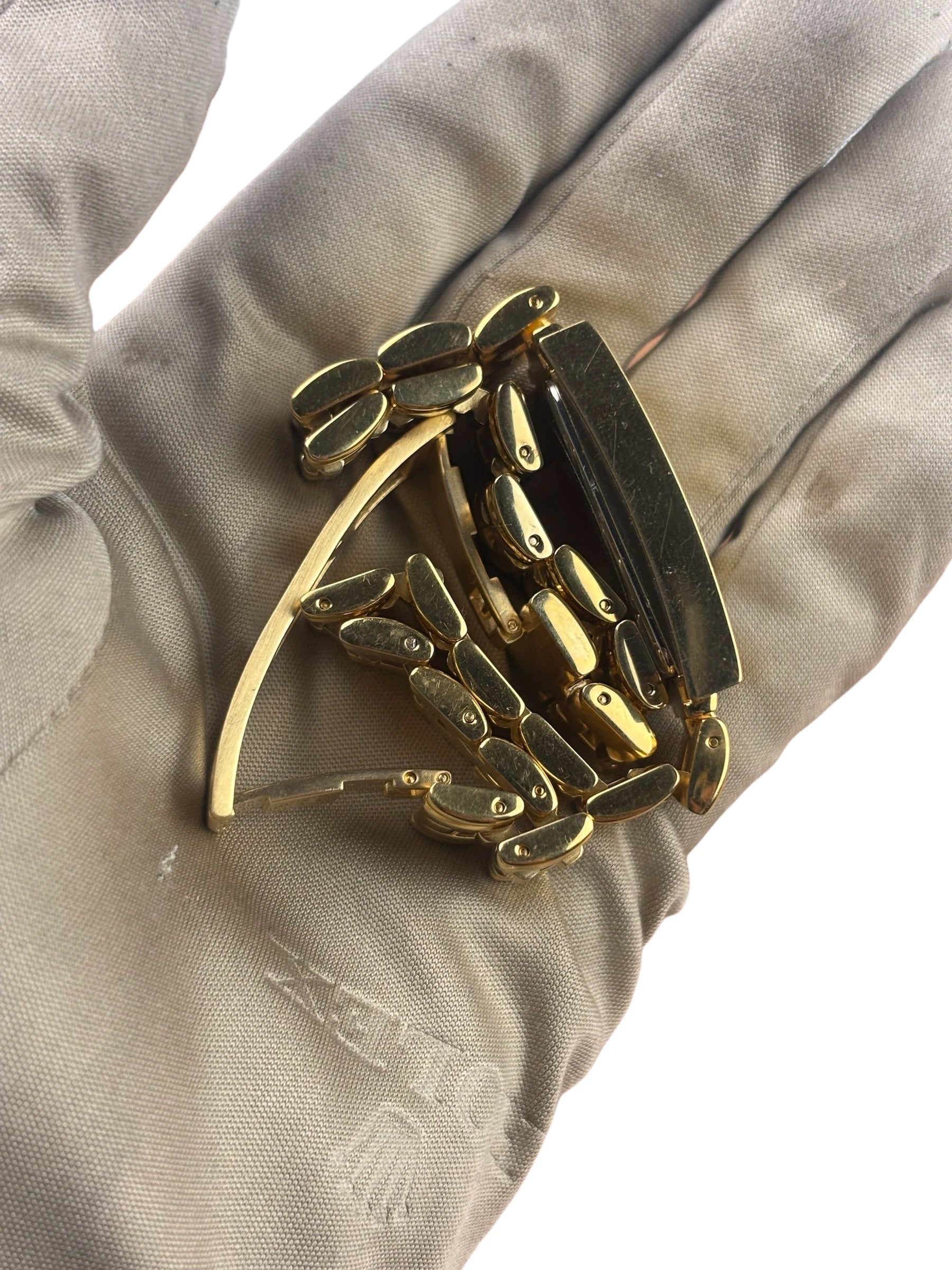 Givenchy Cream Dial Tank Gold Plated Watch