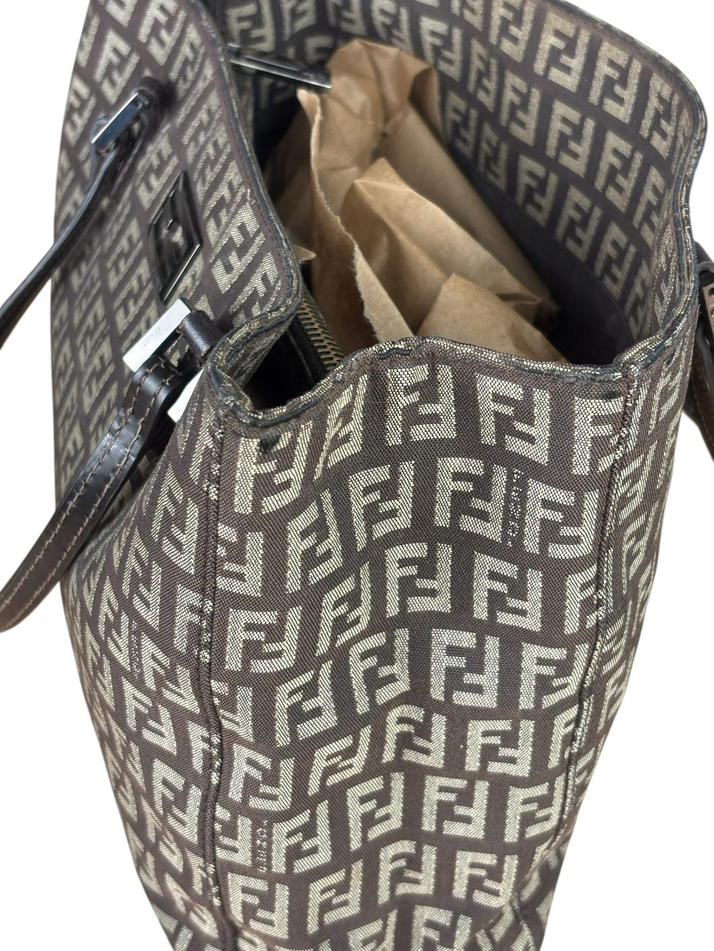Fendi Brown Zucchino Canvas Mini Tote