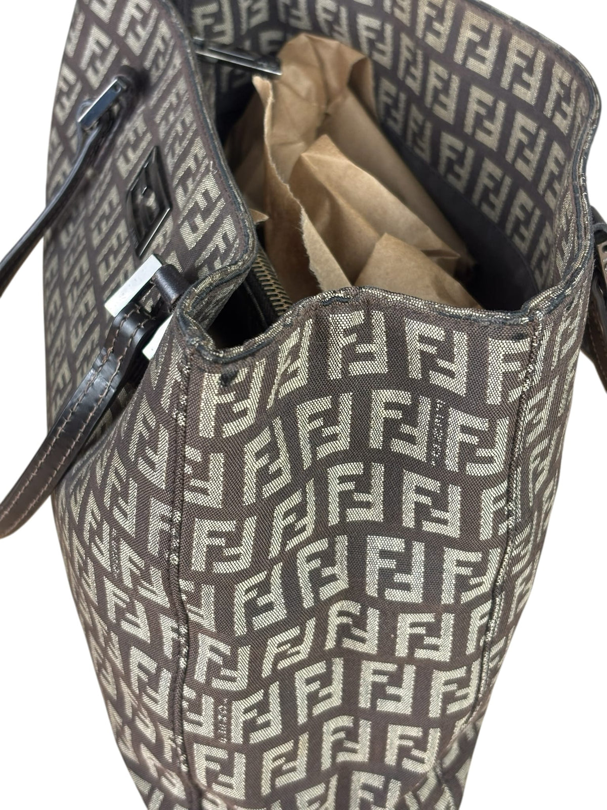 Fendi Brown Zucchino Canvas Mini Tote