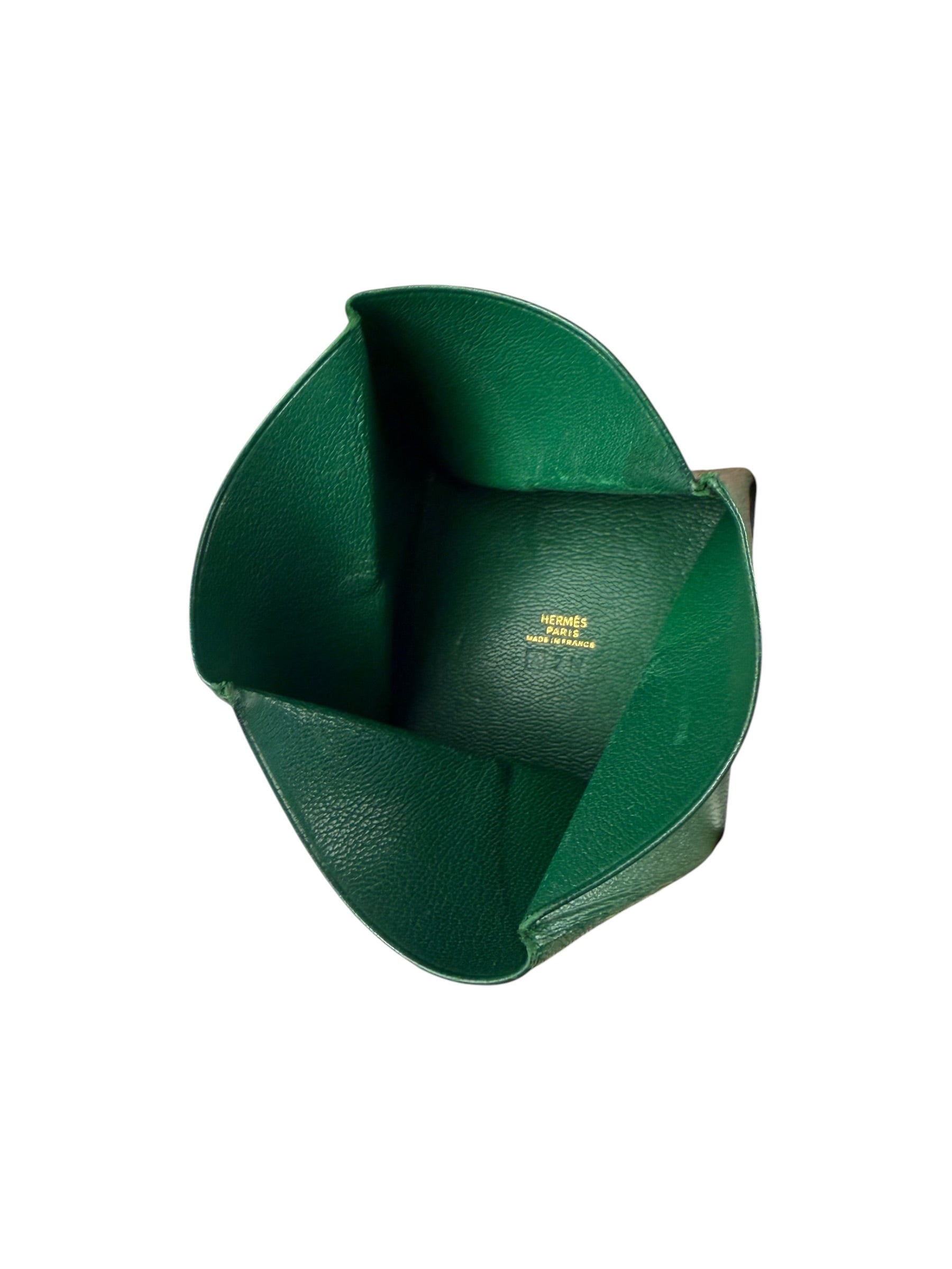 Hermes Green Leather Zoulou Coin Purse