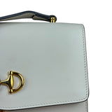 Gucci Ivory Leather Zumi Two-Tone GG Crossbody Bag