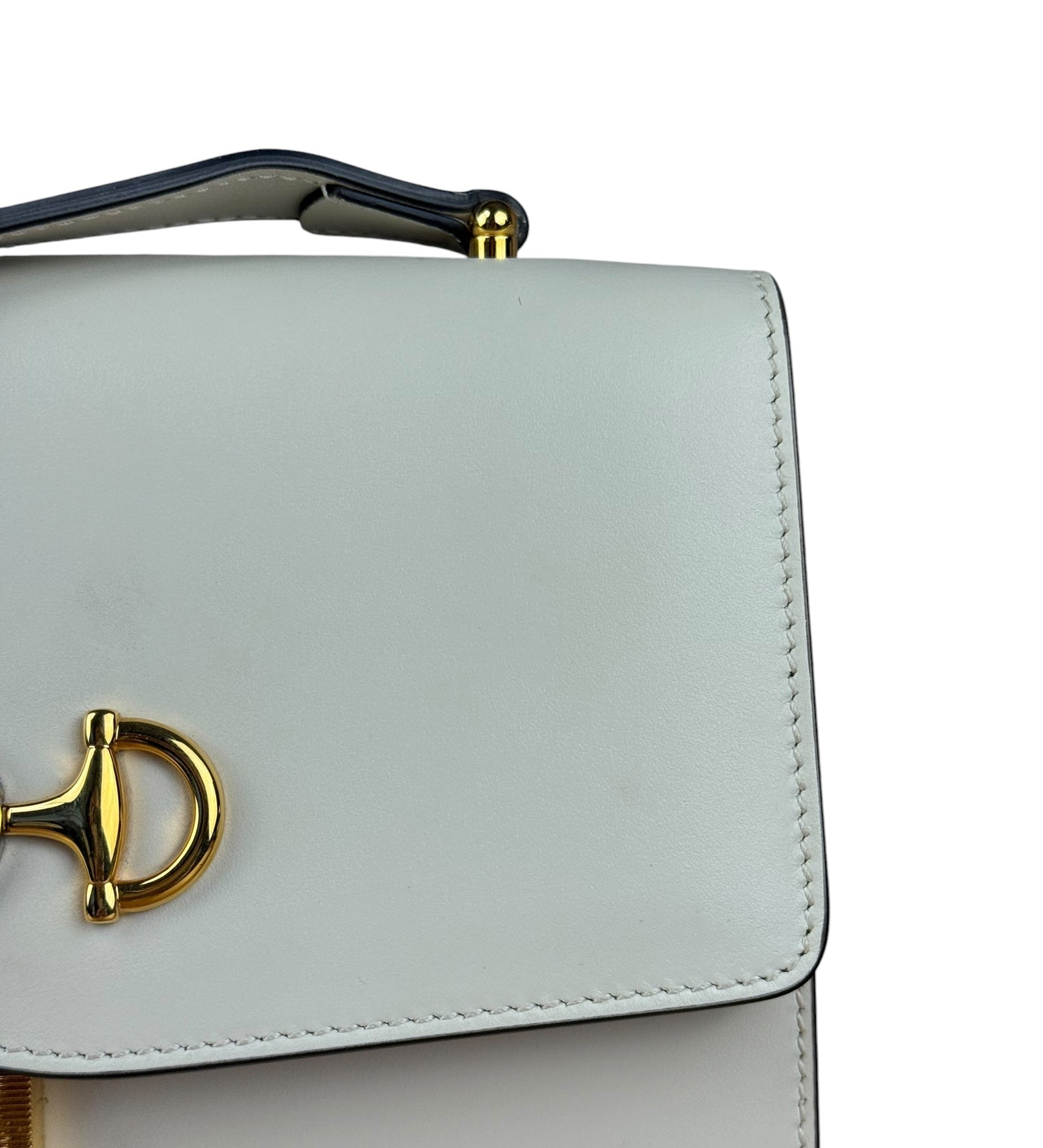 Gucci Ivory Leather Zumi Two-Tone GG Crossbody Bag