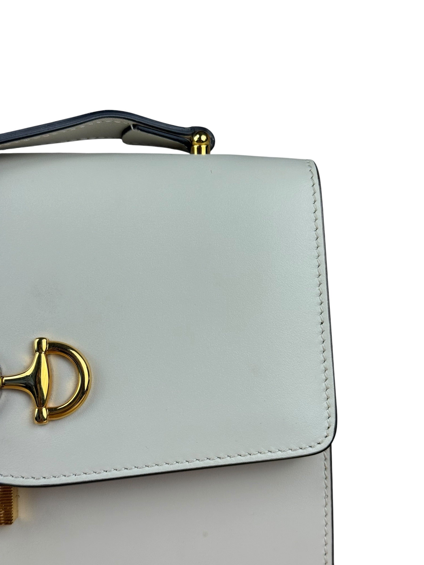 Gucci Ivory Leather Zumi Two-Tone GG Crossbody Bag