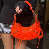 Balenciaga Orange Leather XS Le Cagole Shoulder Bag