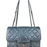 Chanel Dark Grey Quilted Leather Loop Flap Bag 2014