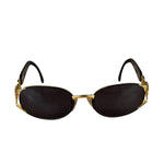 Fendi Gold/Blue Oval Metal Framed Sunglasses