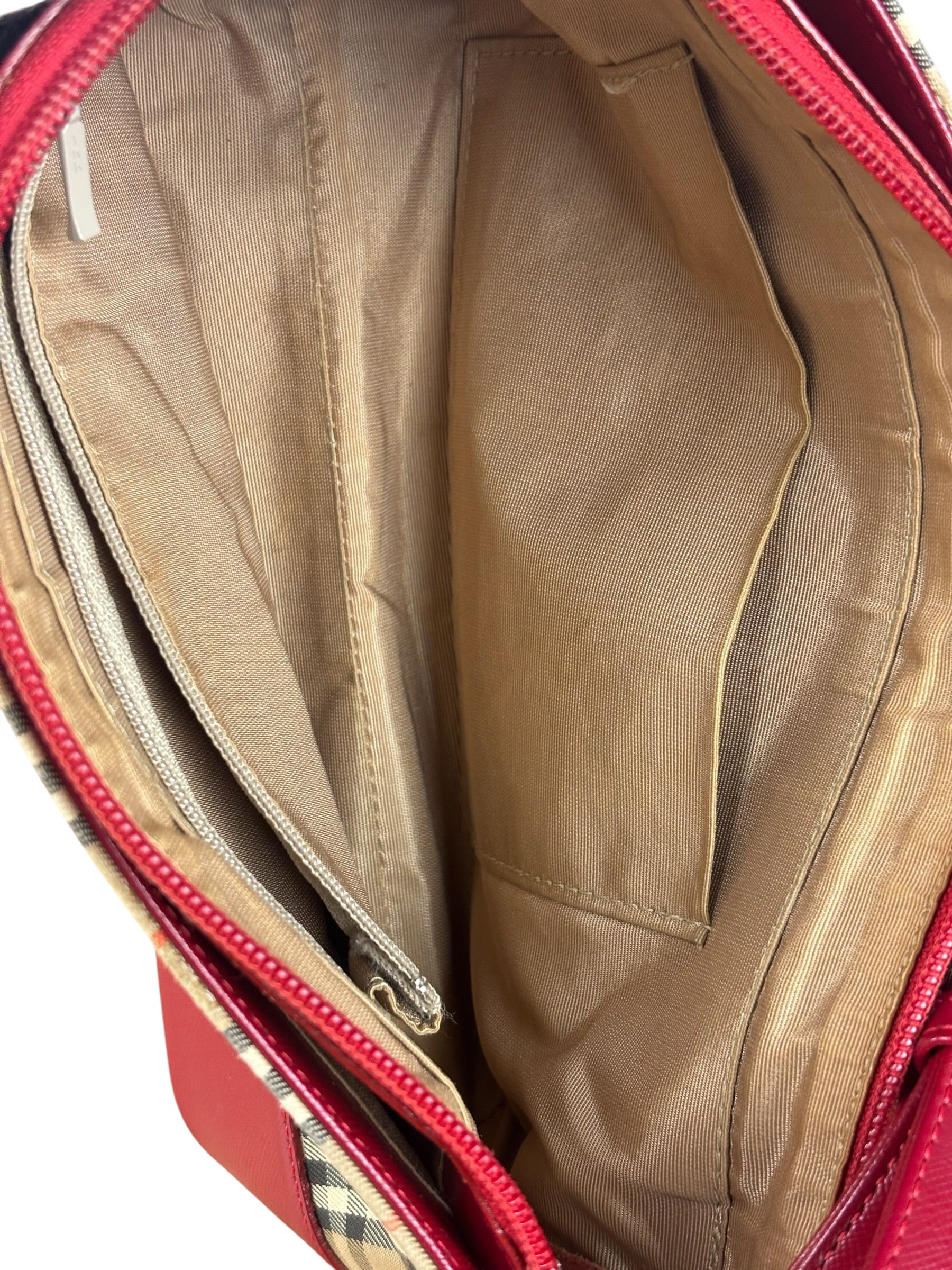 Burberry Brown/Beige House Haymarked Shoulder Bag