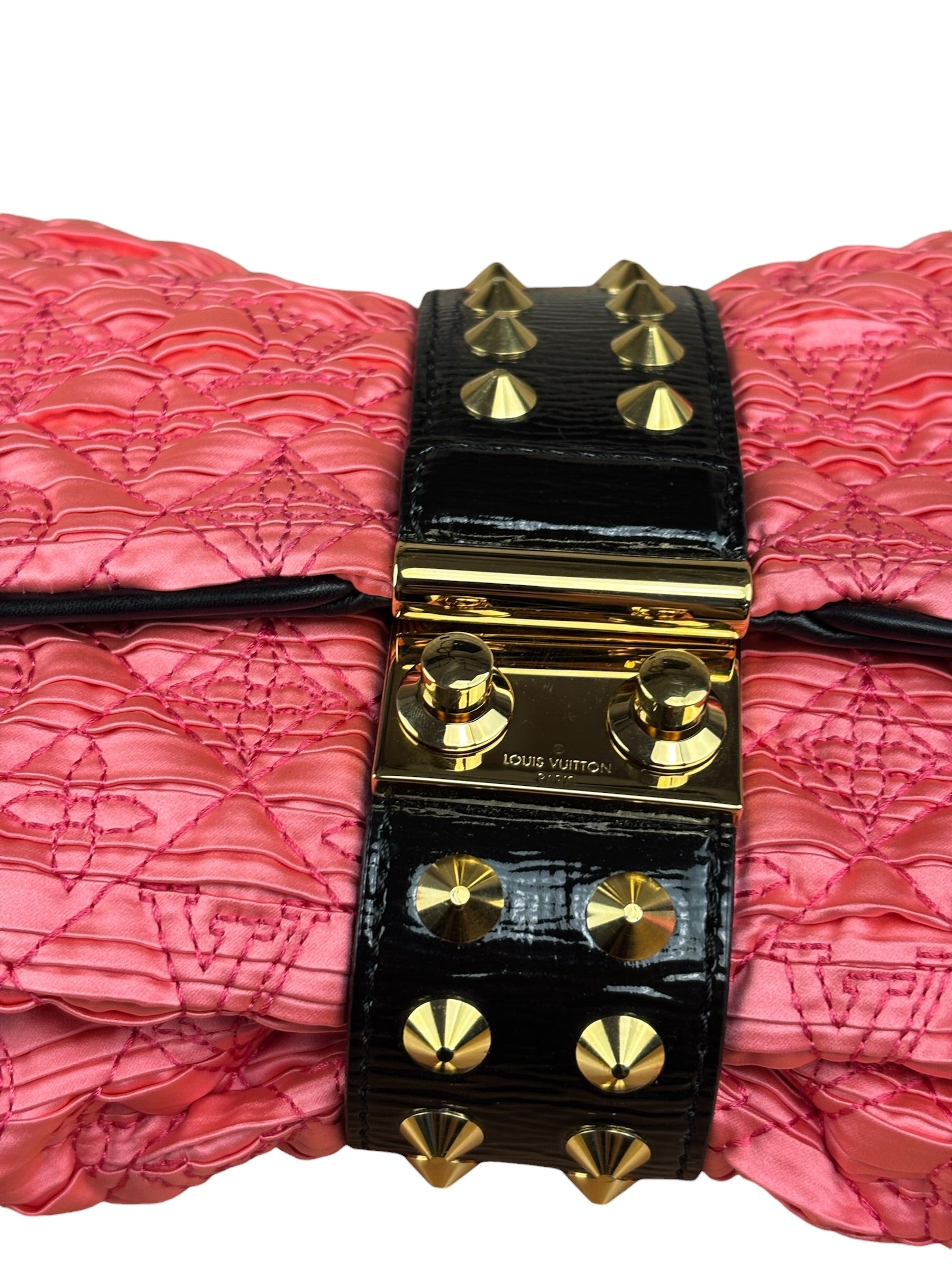 Louis Vuitton Limited Edition Bunny Pink Leather Monogram Coquette Clutch