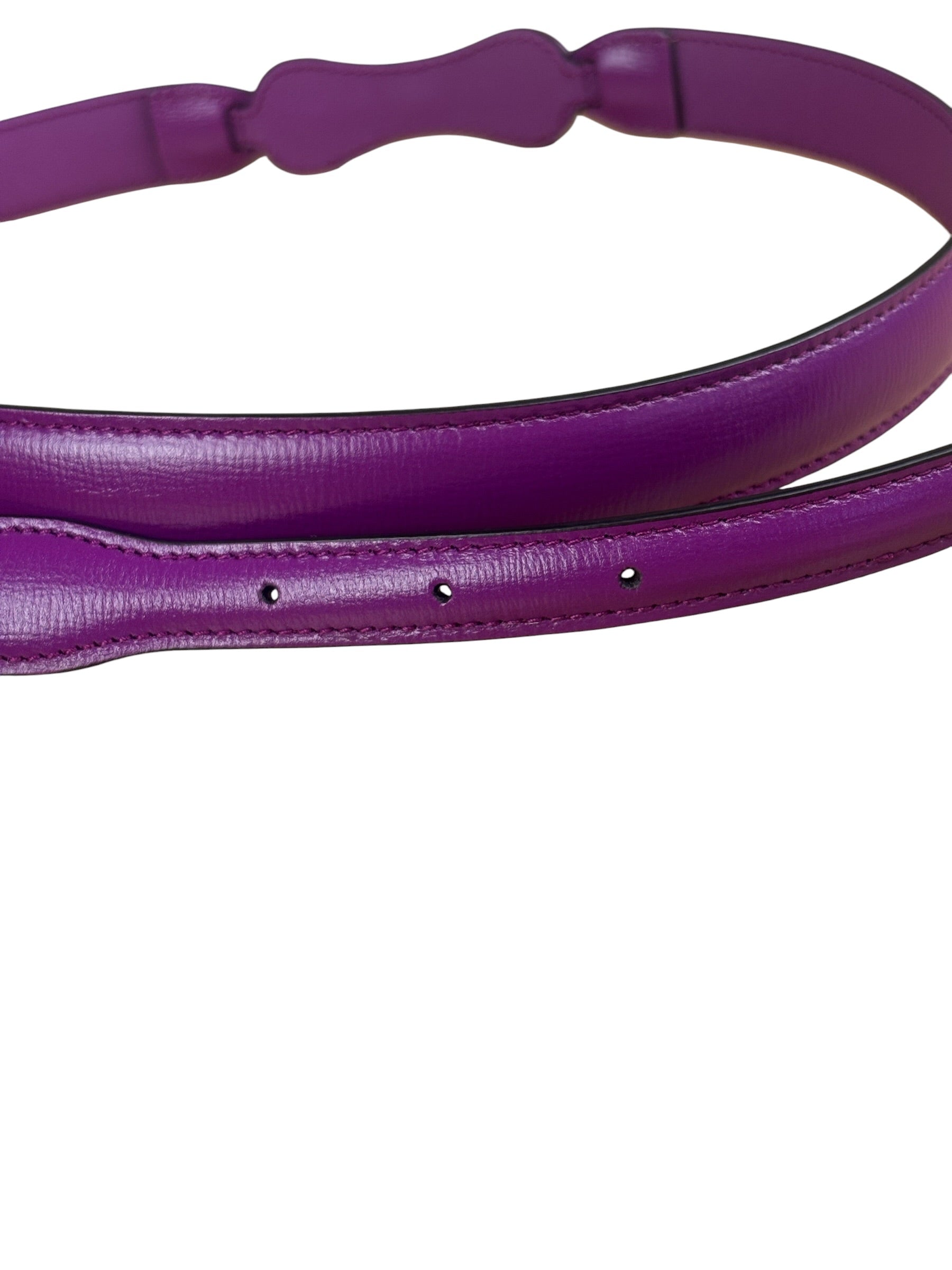 Gucci Purple Thin Leather Horsebit Belt