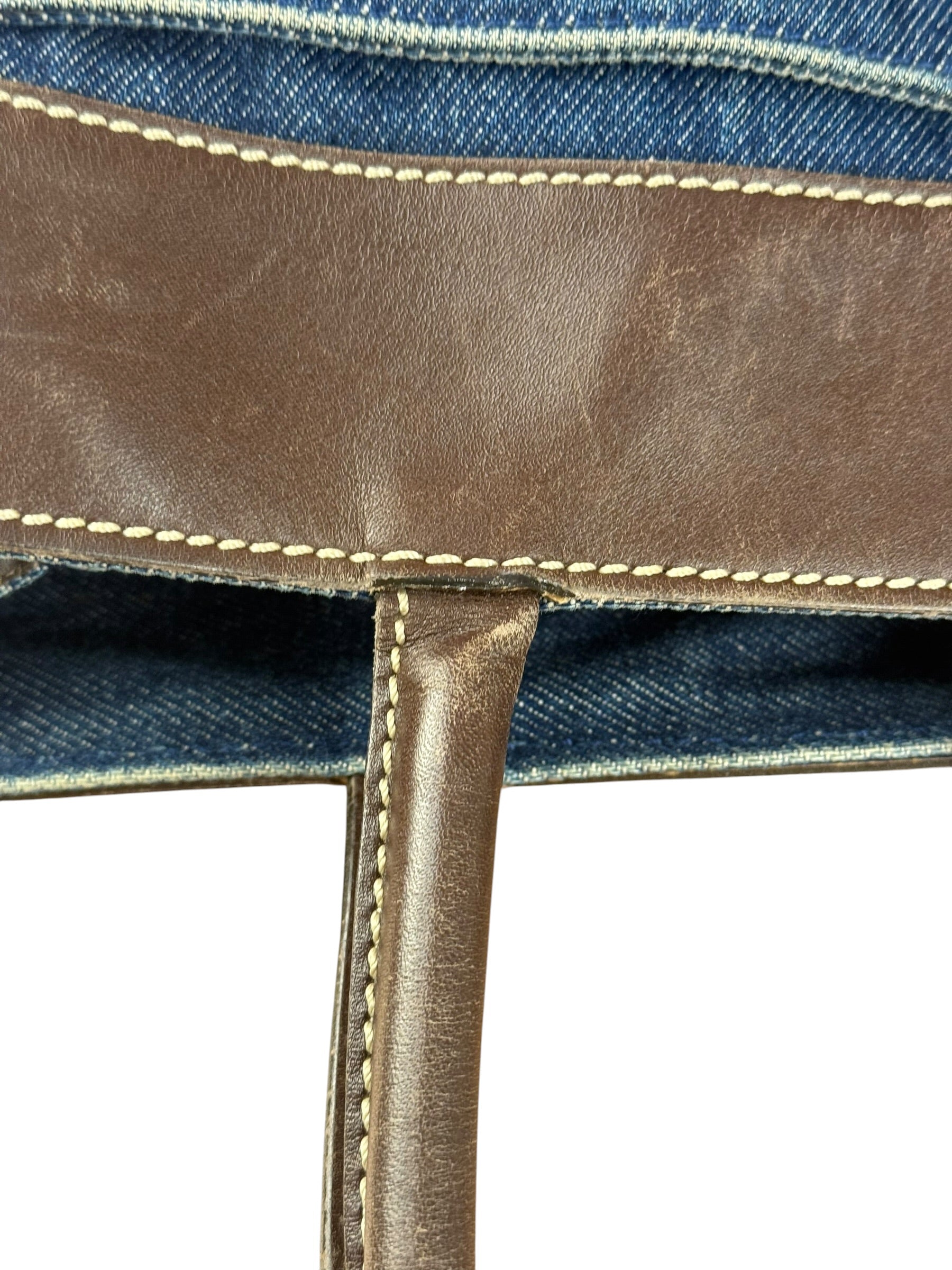 Chanel Denim CC Leather Lined Tote Bag 2001