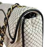 Chanel East West Beige Jersey Flap Bag 2002