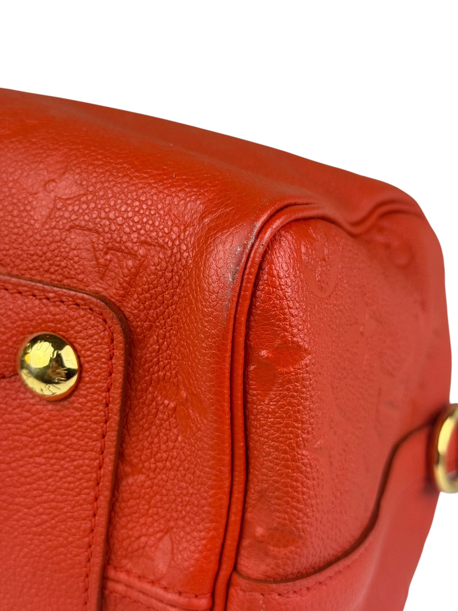 Louis Vuitton Orange Monogram Empreinte Speedy Bandouliere 30