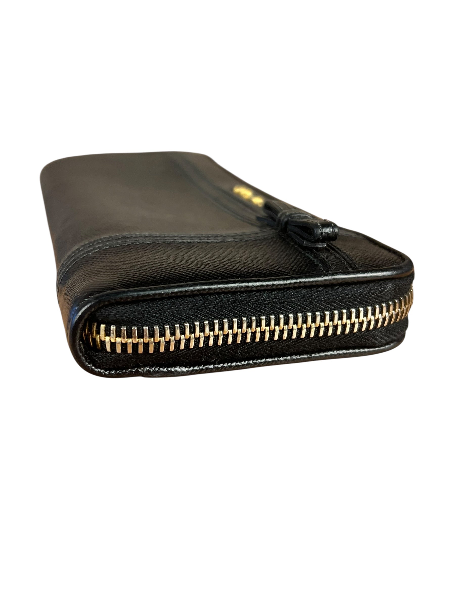 Prada Black Saffiano Leather Long Wallet