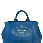Prada Vintage Blue Canapa Canvas Tote