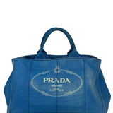Prada Vintage Blue Canapa Canvas Tote