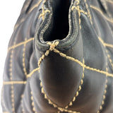 Chanel Black Leather Wild Stitch Surpique Tote 2005