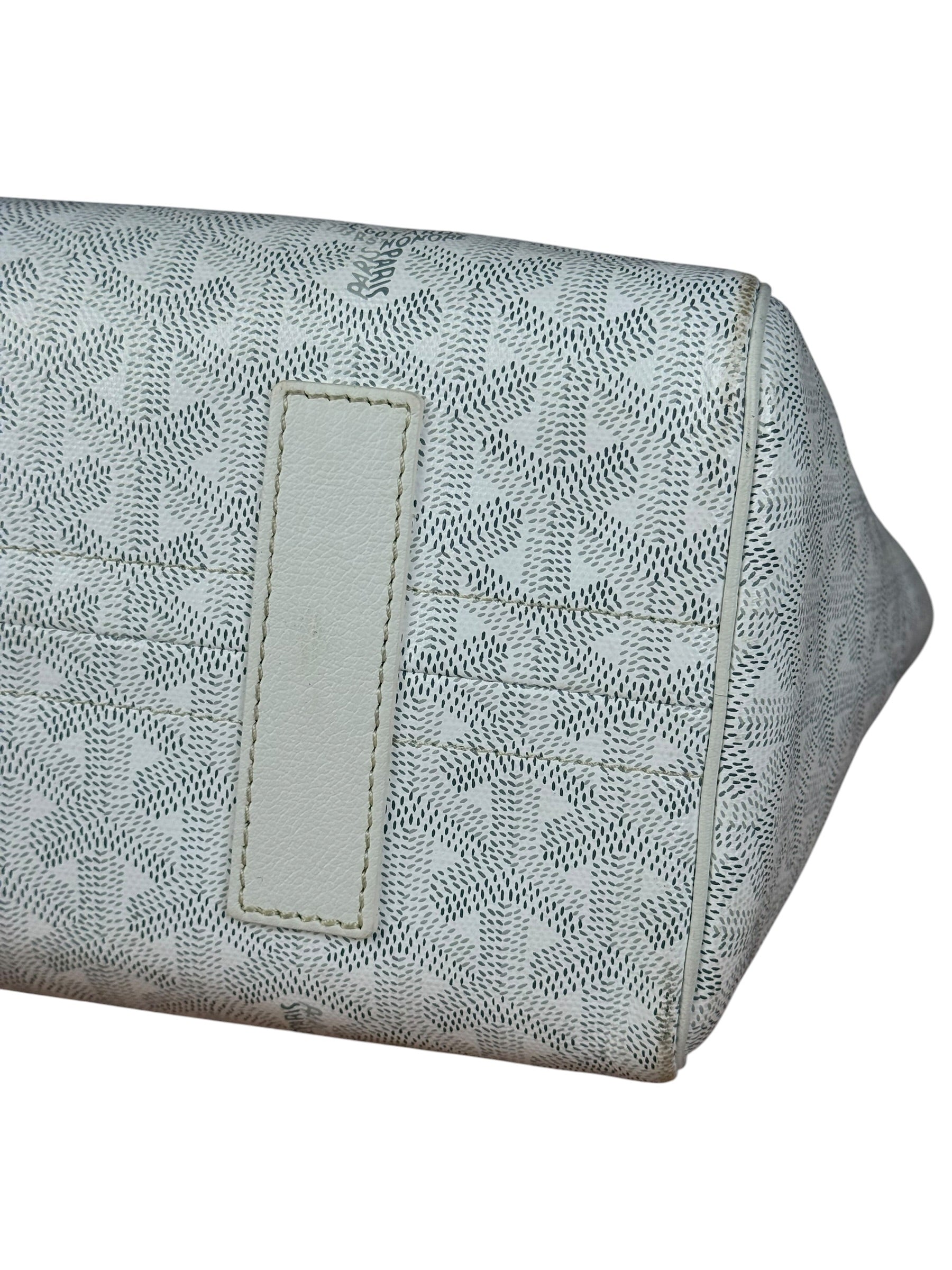 Goyard White Goyardine Sac Rouette PM Shoulder Tote