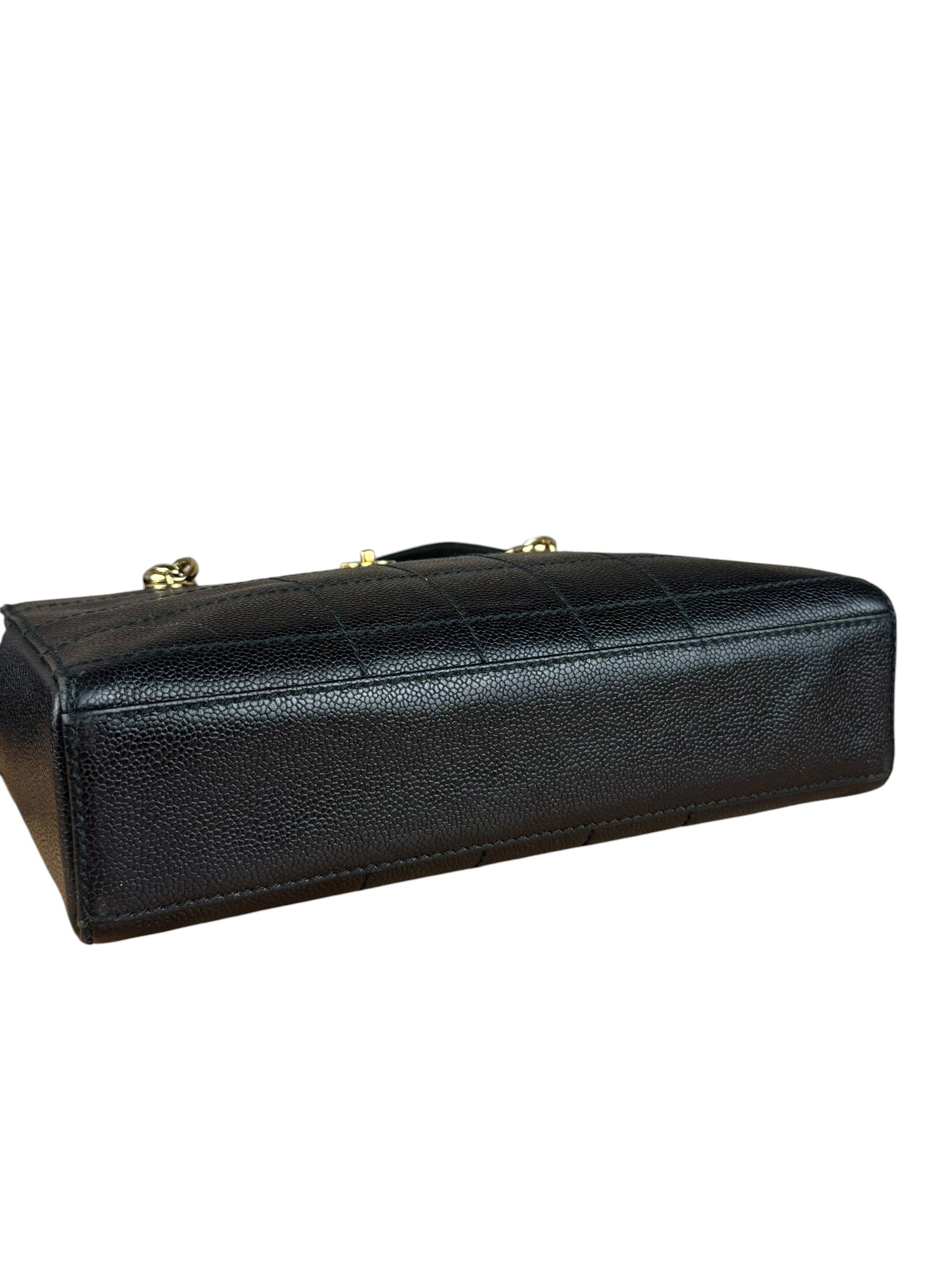 Chanel Black Choco Bar Stitch Caviar Chain Tote 2002