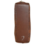 Gucci Vintage Brown Leather GG Zip Pouch