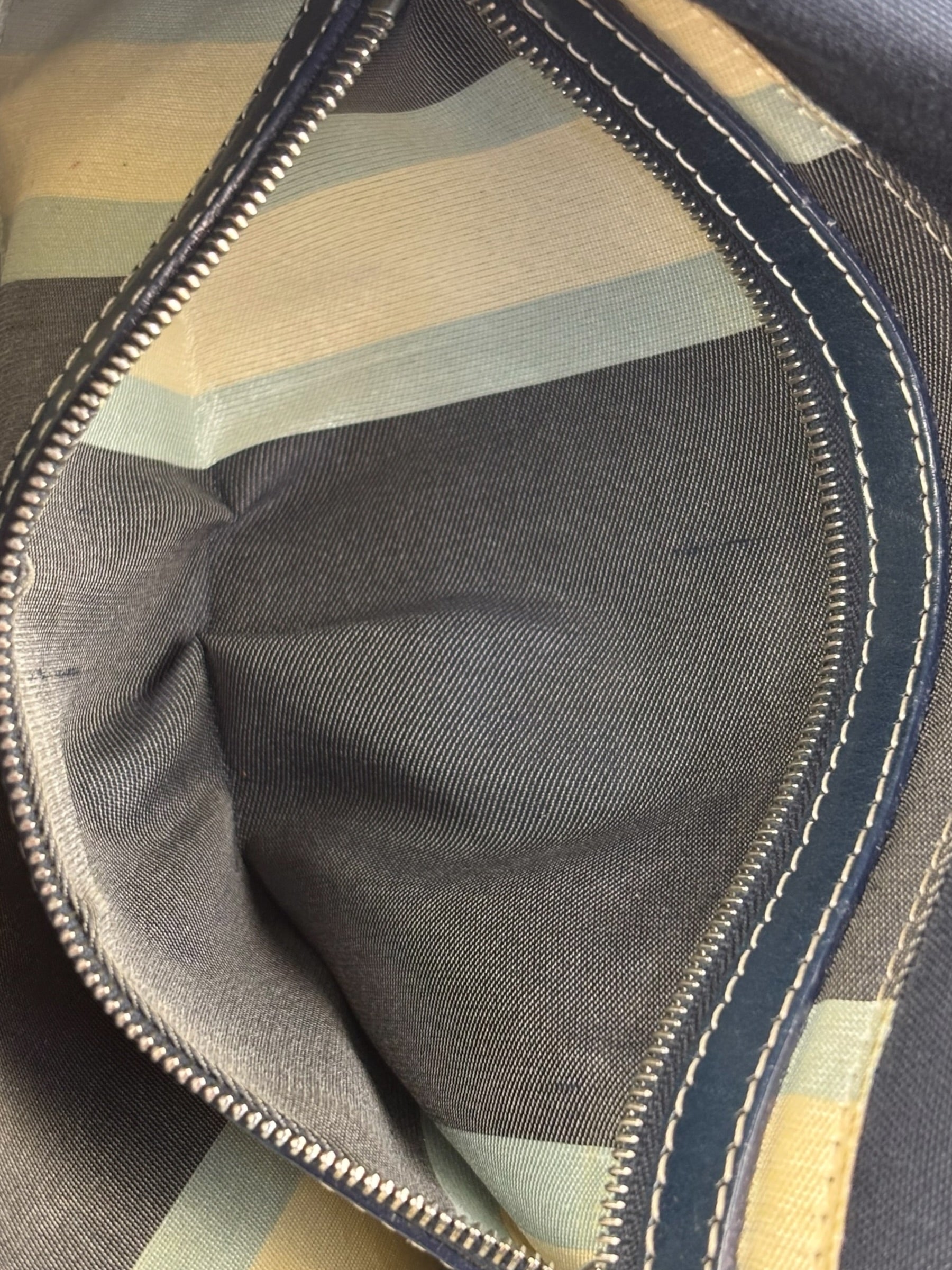 Fendi FF Wave Buckle Denim Baguette