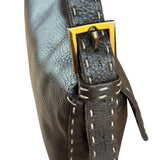 Fendi Selleria Brown Leather Stitched Baguette