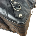 Balenciaga Black Leather Moto City Two-Way Bag