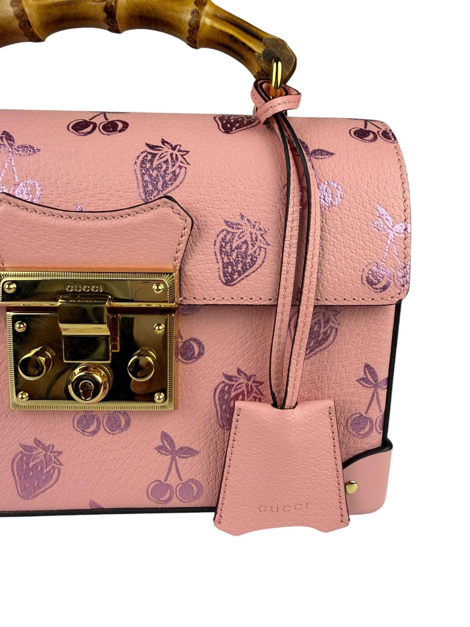 Gucci Valentines Day Padlock Bamboo Handle Handbag