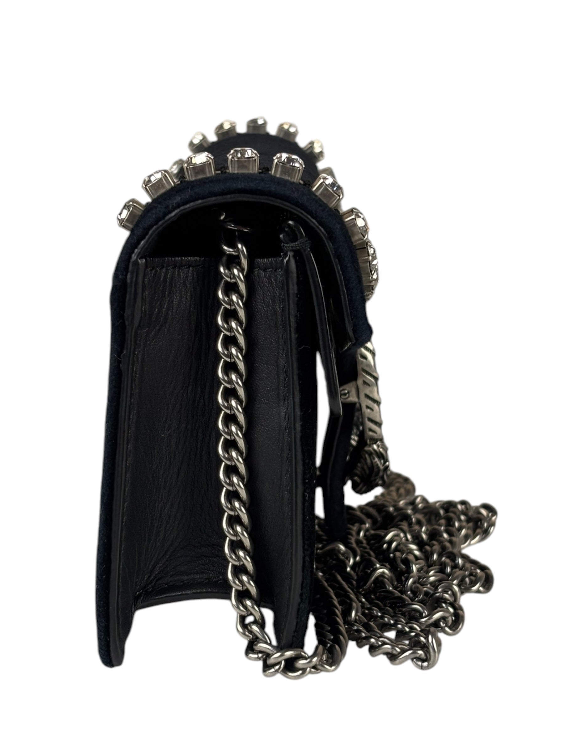 Gucci Mini Velvet Black Rhinestone Dionysus Crossbody